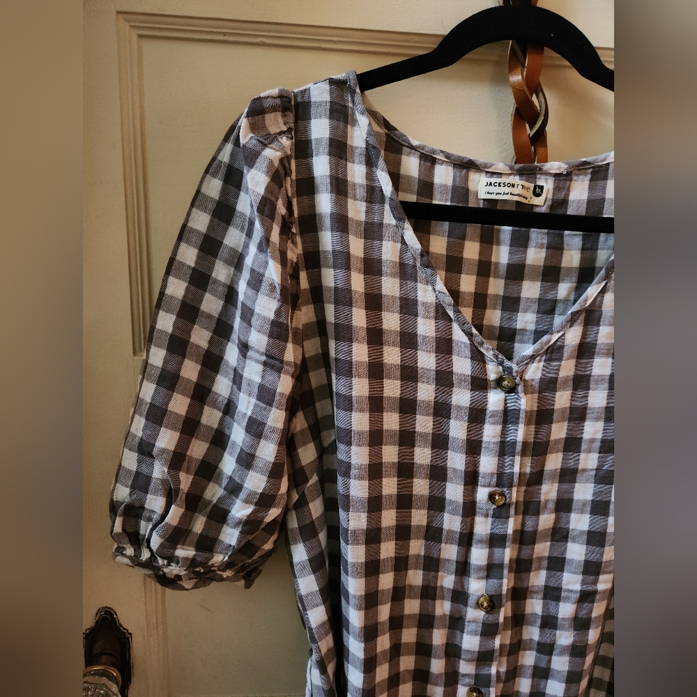 Jackson Rowe NWT Gingham Dress Medium - Picture 5 of 7